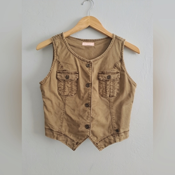 Vest, like new, italian brand, tan color, small, cotton - Picture 1 of 10